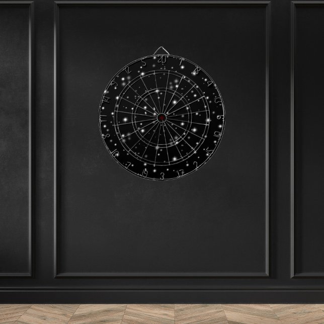 Starlight Sparkles Black and White Stars Dartboard (Creator Uploaded)