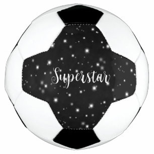 Starlight Sparkles Black and White Stars Football