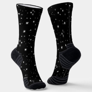 Starlight Sparkles Black and White Stars Socks