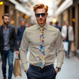 Starlight Symphony Abstract Art Tie