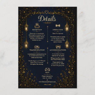 Starlight Symphony Wedding Details Card
