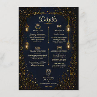 Starlight Symphony Wedding Details Card