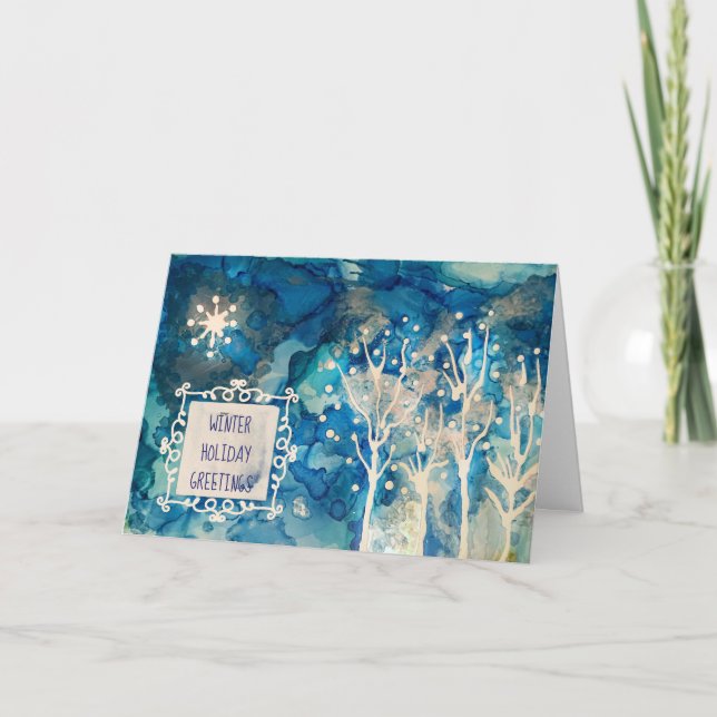 Starlight Winter Greetings Holiday Card (Front)
