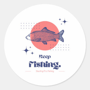 Starling Pro Fishing Keep Fishing Classic Round Sticker