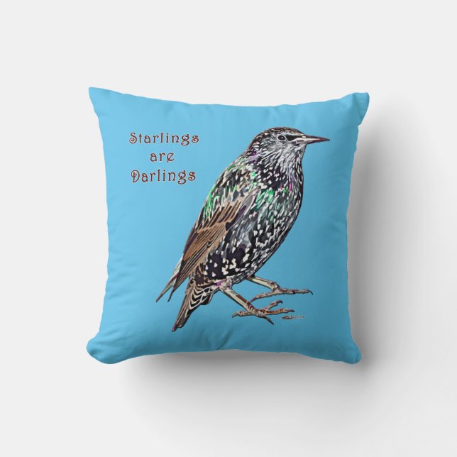 Starlings Are Darlings Cushion (Front)
