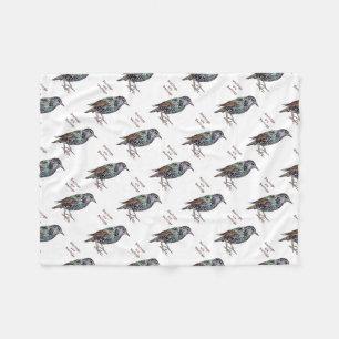 Starlings Are Darlings Fleece Blanket