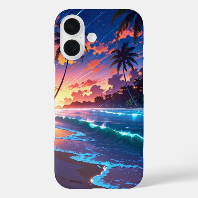 Starlit Anime Tropical Beach Night Case-Mate iPhone Case (Back)