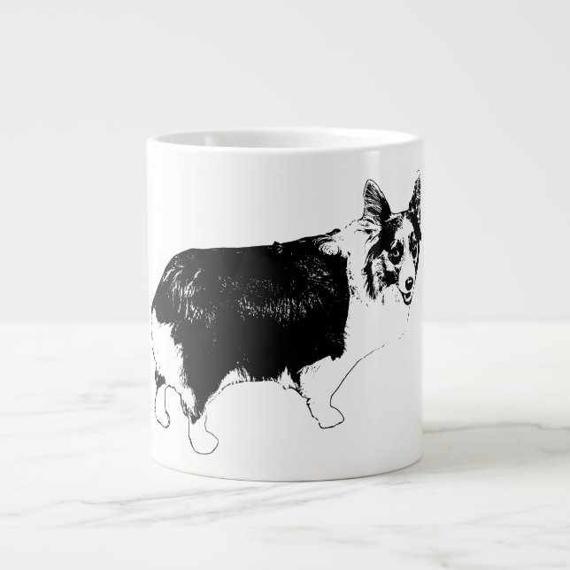 Starlit Corgi Cheer Large Coffee Mug (Front)