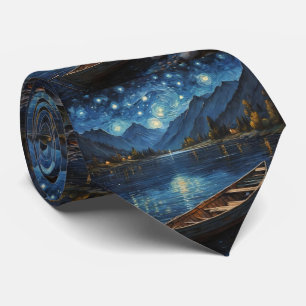 "Starlit Drift: Fishing Under the Cosmos Tie