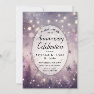 Starlit Enchantment in Bloom Anniversary Party Invitation
