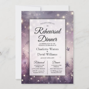 Starlit Enchantment in Bloom Rehearsal Dinner Invitation