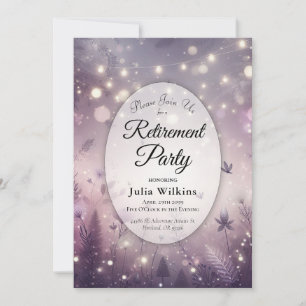 Starlit Enchantment in Bloom Retirement Party Invitation