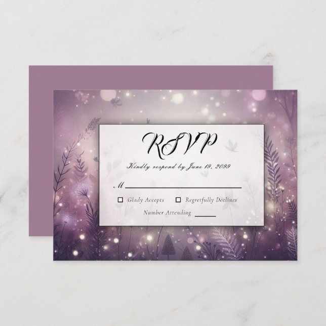 Starlit Enchantment in Bloom RSVP Card (Front/Back)