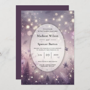 Starlit Enchantment in Bloom Wedding Invitation
