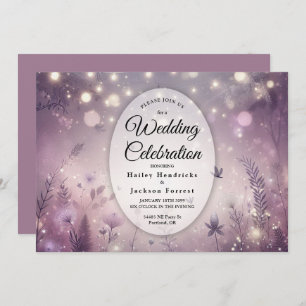 Starlit Enchantment in Bloom Wedding Invitation