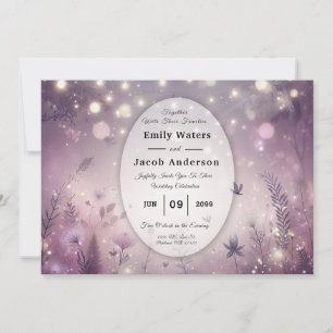 Starlit Enchantment in Bloom Wedding Invitation