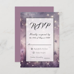 Starlit Enchantment in Bloom Wedding RSVP Card