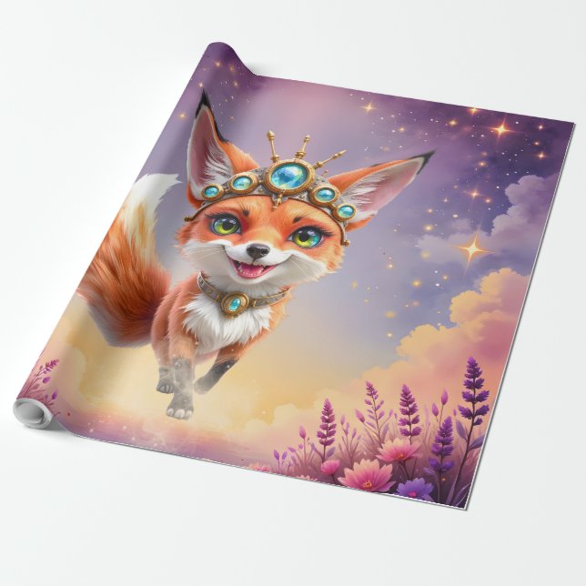 Starlit Fox of the Moonlit Meadows.  Wrapping Paper (Unrolled)