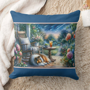 Starlit Garden Porch Sheltie Dream Cushion