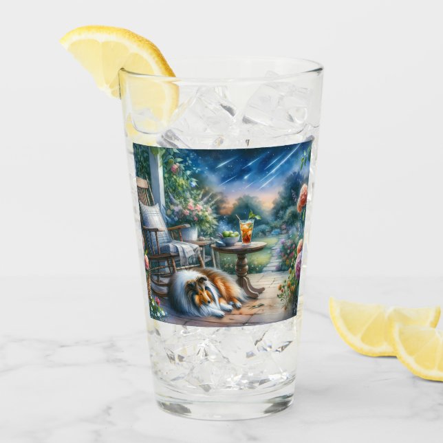 Starlit Garden Porch Sheltie Dream Glass (Front Ice)