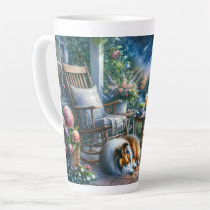 Starlit Garden Porch Sheltie Dream Latte Mug