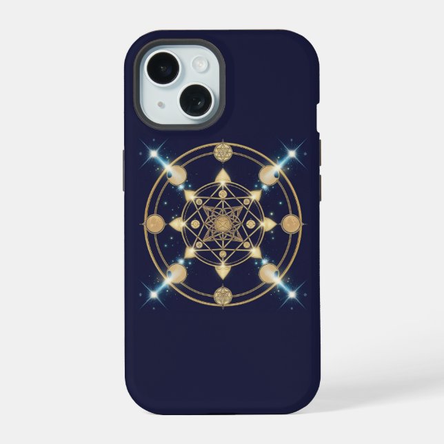 Starlit Geometry – The Code of Infinity iPhone 15 Case (Back)