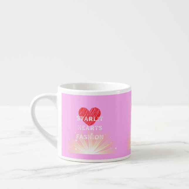 Starlit Hearts Fashion Red Heart Shine Espresso Cup (Left)