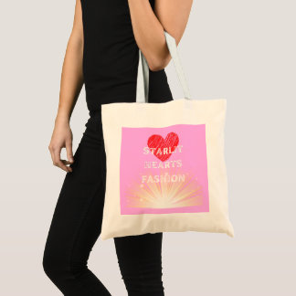 Starlit Hearts Fashion Red Heart Shine Tote Bag