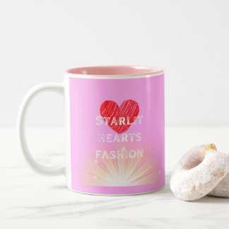 Starlit Hearts Fashion Red Heart Shine Two-Tone Coffee Mug