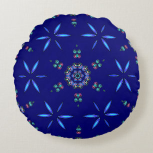 Starlit Kaleidoscope Round Cushion