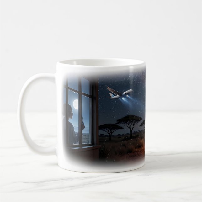 Starlit Longing Across Silent Distance Mug (Left)