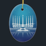 Starlit Menorah II Ceramic Tree Decoration<br><div class="desc">Original artwork by Thedustyphoenix. http://www.thedustyphoenix.com</div>