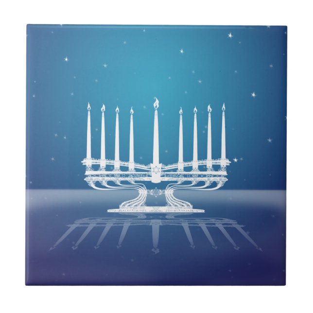 Starlit Menorah II Tile (Front)