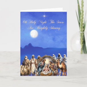 Starlit Nativity: Oh Holy Night Holiday Card