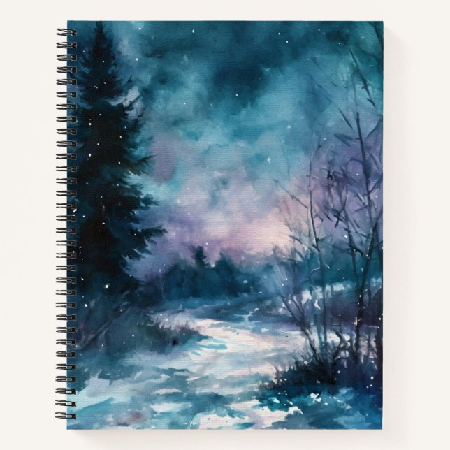 Starlit Path Through the Frost Notebook (Front)