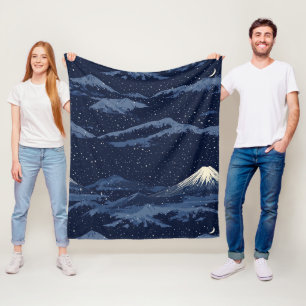 Starlit Peaks – Midnight Mountain Sky (2) Fleece Blanket