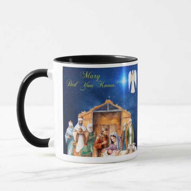  Starlit Revelation: Mary Did You Know?" - Mug (Left)