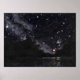 Starlit River Awaiting Scorpio: 24x18 Print