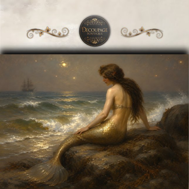 Starlit Shore Mermaid Decoupage Tissue Paper (Starlit Shore Mermaid Decoupage Tissue Paper)