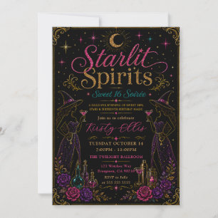 Starlit Spirits Sweet 16 Soirée Invitation