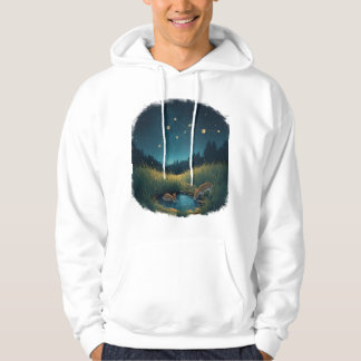 Starlit Whisper – Mystical Night Meadow Illustrati Hoodie
