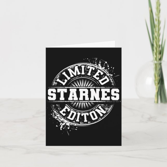 Starnes Funny Surname Family Tree Birthday Gift  Card (Front)