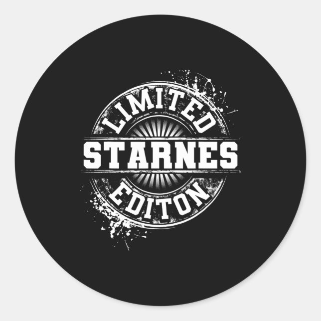 Starnes Funny Surname Family Tree Birthday Gift  Classic Round Sticker (Front)