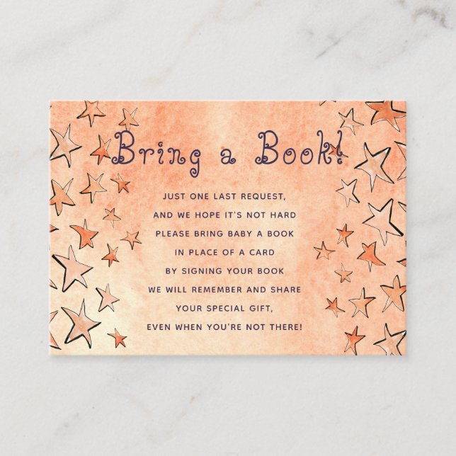 Starred books for baby bring a book insert card (Front)