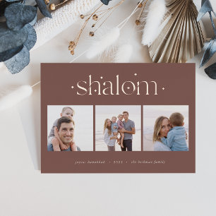 Starred Connection   Hanukkah Photo Collage Foil Holiday Card