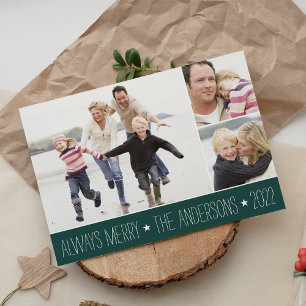 Starred Holiday Photo Collage Card