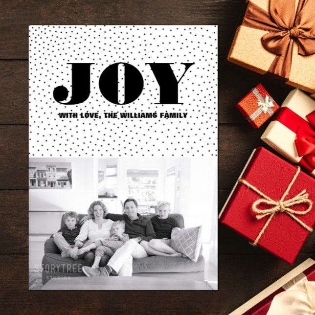 Starred Joy Holiday Photo Card | Black (Starred Joy Holiday Photo Card - Black)