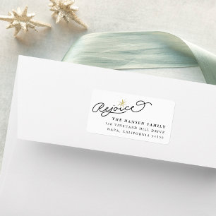 Starred Rejoice   Holiday Oversized Return Address Label