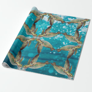 Starred Sea Turtle Wrapping Paper