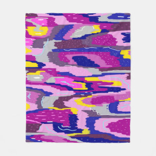 Starry Abstract in Purples and Blues  Fleece Blanket